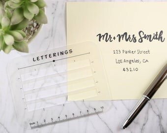 Letterings Envelope Address Addressing Stencil Ruler guide Template 2 Size Pack