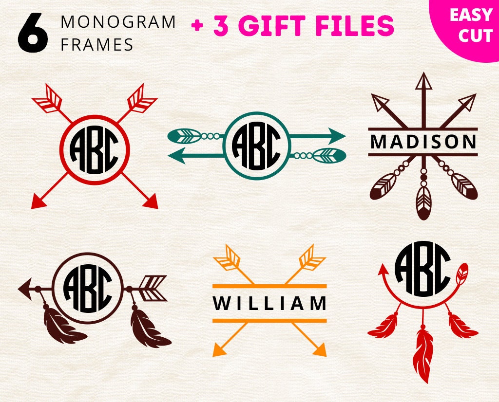 Download Arrow monogram svg cut files initial border svg Circle Arrow