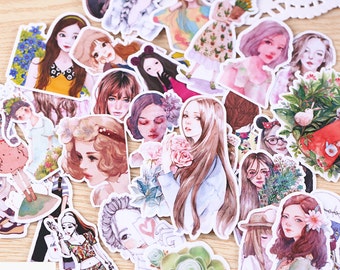 33 Pcs Girls Planner Sticker, Girl Sticker Flakes, Filofax Stickers, Scrap booking, Schedule stickers, Girl Life Sticker Flakes