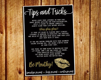 LipSense Tips And Tricks Card- SeneGence Marketing Card - Instant Download - YOU PRINT - 5x7 and 4x6