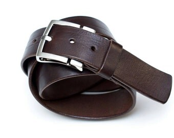 Leather belt - dark brown - 4 cm - l = 100 cm