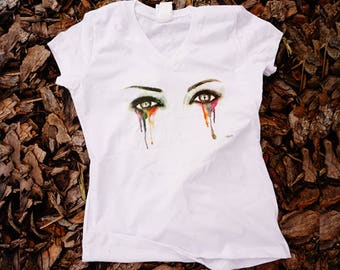 Eyes cry colors T- Shirt for her gift for here Kylie Eyes - frida kahlo shirt
