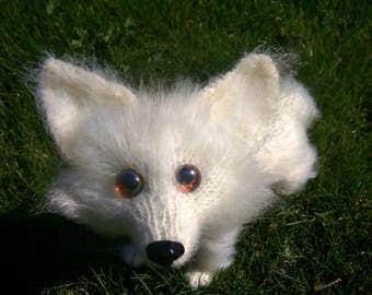 Fox Toy fenech Soft sculpture fox Author toy Forest Animals Interior Toys knitted Wool animal fox Stuffed toy Baby Shower Gift Furry animals
