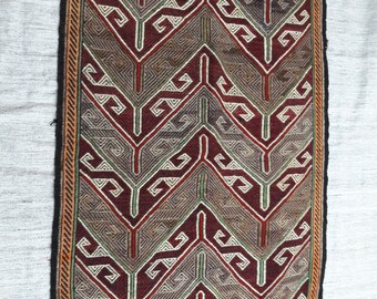Tribal kilim rug 37"×54"Anatolian vintage kilim rug