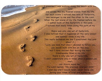 Footprints prayer | Etsy