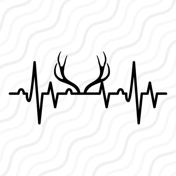 Antler Heartbeat SVG Antlers SVG Heartbeat SVG Cut table