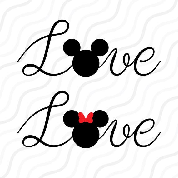 Love Mouse SVGLove SVG Disney Valentine Love Quote SVG Cut