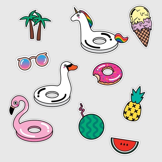 Summer Vibe Illustration Die-cut Vinyl Stickers