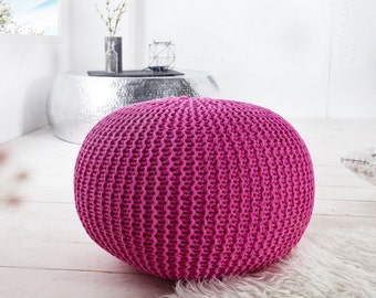 Bean Bag Pink Pouf Footrest Ball Knit Crochet Poof Ottoman Bean Bag Pink Pouf Footrest Ball Knit Crochet Poof Ottoman