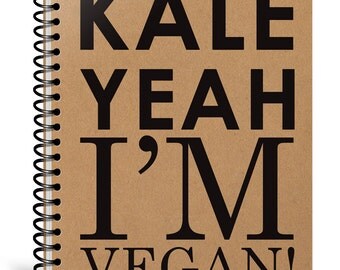 Kale Notebook - Vegan Journal - Writing Diary - Kale Gift - Vegetable Lover