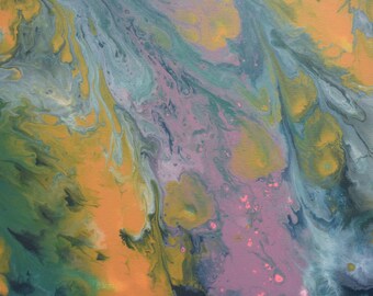 Items similar to Blue Green Abstract Original Acrylic 12x12 canvas art