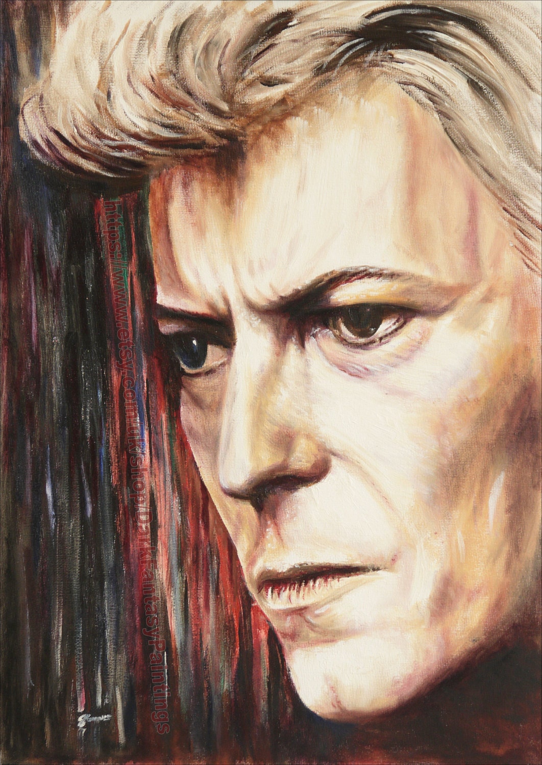 David Bowie Painting Portrait Oil Painting A3 30 x 42cm