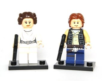 set Princess Leia Organa and Han Solo Star Wars Custom Minifigure Minifig Comics Compatible With Lego Blocks Bricks Building Toys
