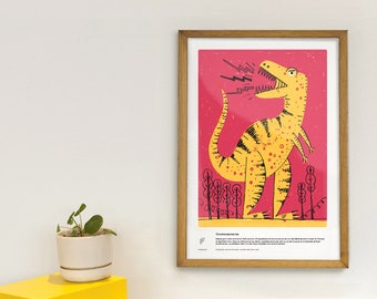 Tyrannosaurus rex - educational poster - dinosaurs