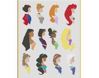 BOGO FREE! Princesses Disney Cross Stitch Pattern,Instant Download,Cross Stitch Chart, Needlecraft Embroidery Needlework PDF, #27