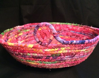 Rainbow Coiled Fabric Bowl