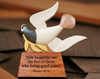 Items Similar To Holy Spirit Dove, Hand Carved Wooden Dove Figurine ...