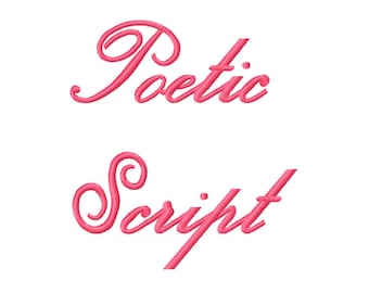 5 Sizes Poetic Script Embroidery Fonts BX Embroidery Fonts PES Alphabets Digital Machine Embroidery Instant Download
