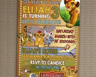 The Lion Guard Invitation, You Print Invitation, The Lion Guard Birthday, The Lion Guard Invite, 5x7 Or 4x6 Birthday Invite, The Lion Guard