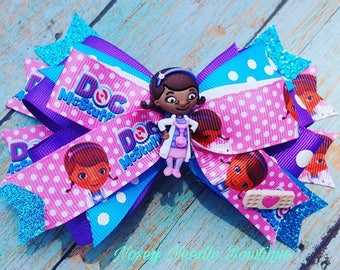 Doc Mcstuffins hair bow, Doc Mcstuffins headband, Doc Mcstuffins hair clip, Doc Mcstuffins birthday, Doc Mcstuffins outfit, Doc Mcstuffins