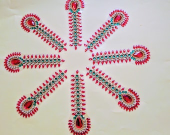 Kundan Rangoli - Handmade & elegant Floor / Table / Wall decor - Border pieces / Bottus