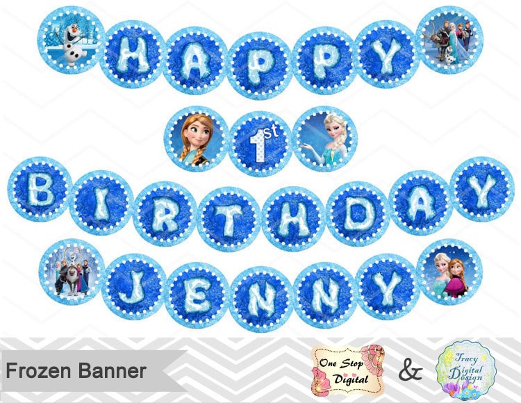 printable frozen banner frozen birthday party banner instant