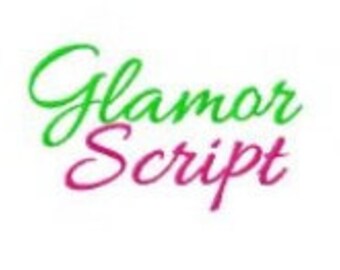 Glamour Script Cursive Machine Embroidery Monogramming Font Set in 3 sizes Digital Instant Download