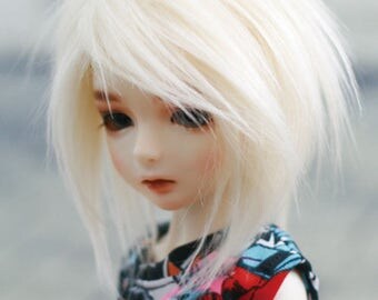 BJD Wig Shaggi Long Cut Milk Brown 9-10 8-9 7-8 6-7 inch Synthetic Fur Wig