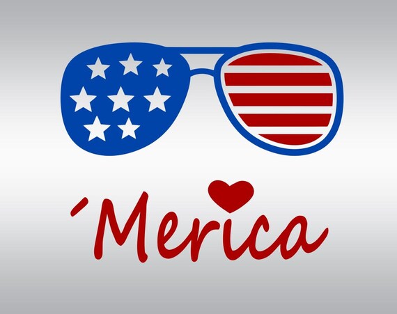 Download merica sunglasses flag SVG Clipart Cut Files Silhouette