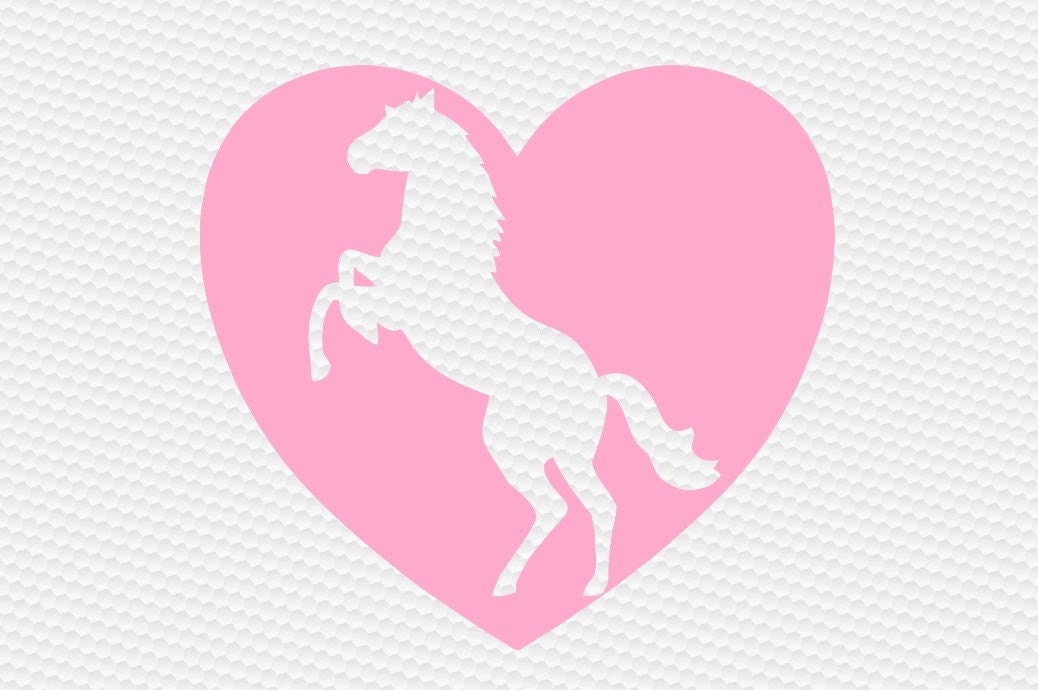 Download Love horse Heart SVG Clipart Cut Files Silhouette Cameo Svg