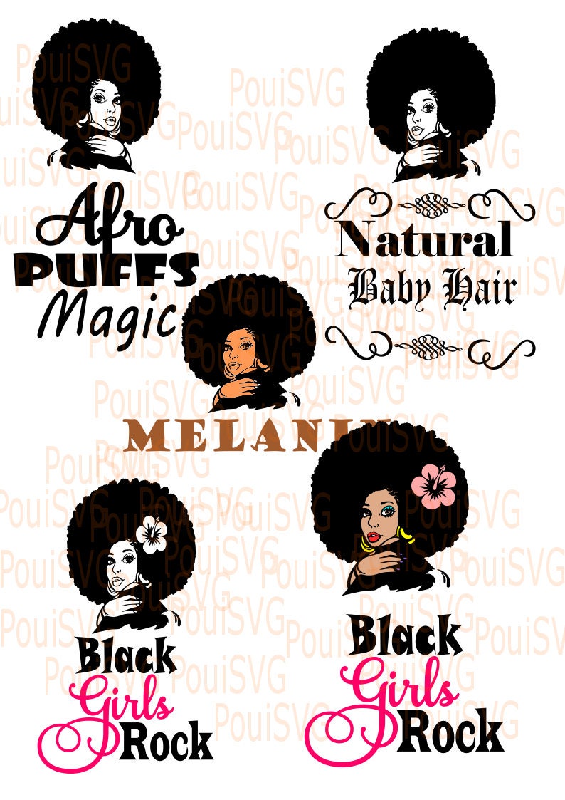 Afro svgBlack People svg Silhouette Cameo cutting file cut