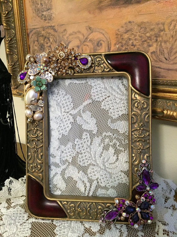 Jeweled Picture Frame Vintage Elegance