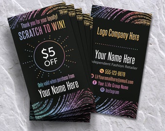 Scratch Off Card, Scratch to Win, Home Office Approved (Fonts & Colors), Personalized, Digital card for lularoe retailer, Scratch Off Card 1