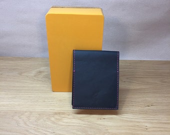 Mini notebook leather Navy