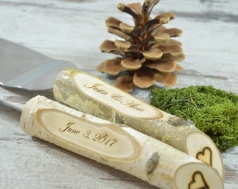 Rustic Country Chic Wedding Knife Set Natural Birch Branch Cake Serving Rustic Country Chic Wedding Knife Set Natural Birch Branch Cake Serving