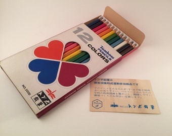 Vintage Japanese Tombow color pencils - vintage Japanese stationery