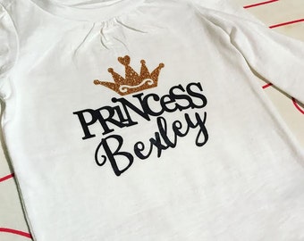 Items similar to Personalized Princess Barbie Tee T Shirt Silhouette ...