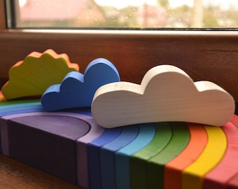 Large Stacking RAINBOW - Waldorf Wooden Puzzle - Wooden Toddler toy - Eco Friendly - Arcoiris - Arcobaleno - Rainbow stacker - Sorting toy