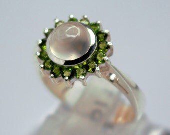 Bague Femme En Argent 925 - Sertie D'une Pierre De Lune Goutte - Taille 55 (Occasion)