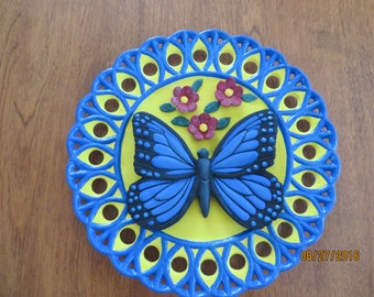 Decorative plate with butterfly
