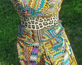 Afrique on the Rox in Royal Purple, Blue and Gold Leggings and top * yoga pants -women's leggings - festival leggings African print leggings
