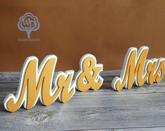 Mr and Mrs Wedding Sign Mr and Mrs Table decor Wedding table decor Wooden Freestanding Wedding letters Wood Mr and Mrs Sign