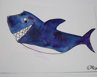 Shark painting | Etsy