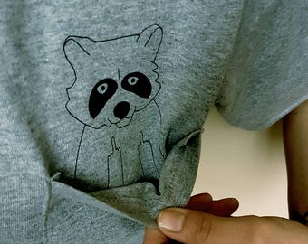 Case of the Mondays Middle Finger Raccoon Pocket Shirt