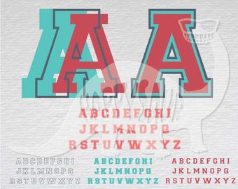 Sporty Varsity Font download clipart layered cutting files screen print die cut decal vinyl cutter cricut silhouette svg dxf eps jpeg format