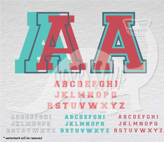 Download Sporty Varsity Font download clipart layered cutting files ...