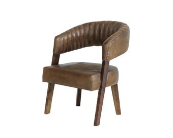 Inkredible Indien Leather Chair Wooden Retro 55*64*79cm 32kg