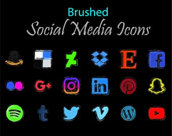 Brushed Social Media Icons
