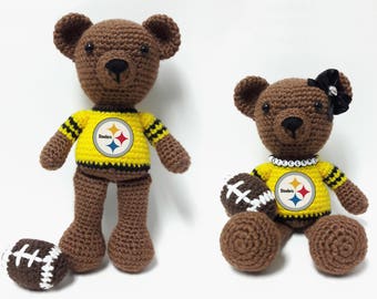 Crocheted Steelers Team Spirit Bear - Benjamin/Steelerette