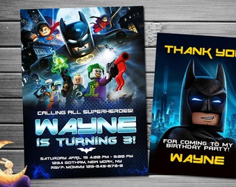 Lego Batman Invitation, Lego Batman Birthday, Lego Batman Party, Batman Invitation, Batman Birthday Invitation, Batman Party, Lego Batman